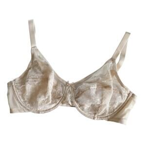 HSIA Enchante Cream Lace Soft Mesh Underwire Bra Women's Size 36C NWT Lingerie